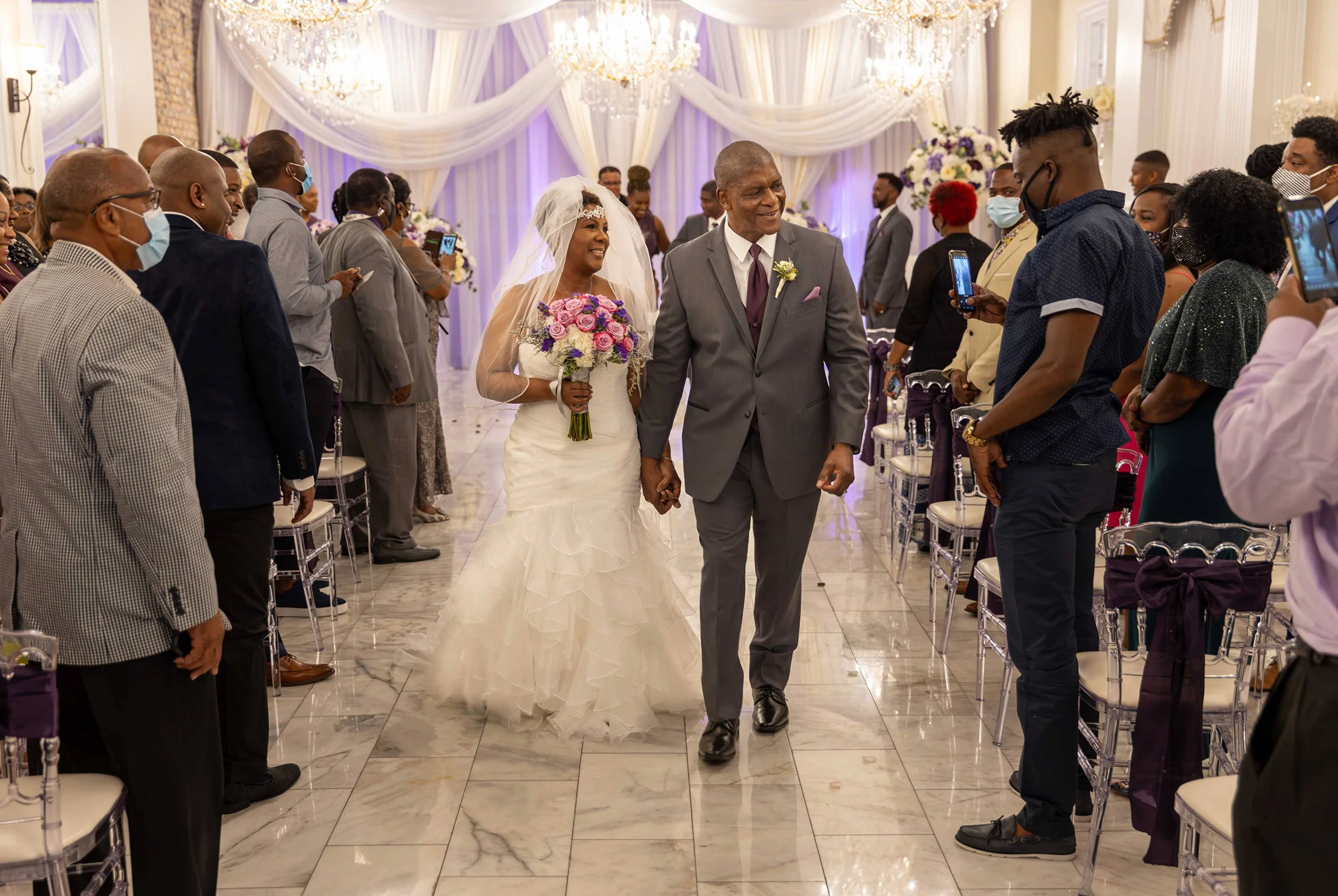 Just married couple at The Legacy Crystal Ballroom Jacksonville FL — Terrence Tyson